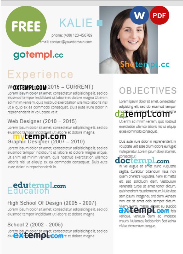 Modern and professional resume template designed in Word format