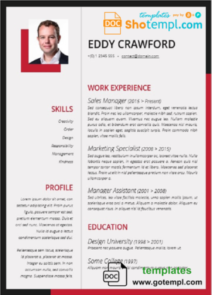 Completely Editable Professional Resume template in WORD format