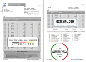 Philippines UCPB bank statement of account template in Excel and PDF format