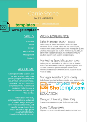 Modern and Fully Editable CV template in WORD format