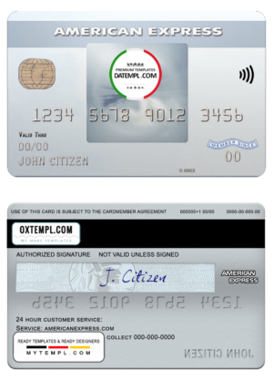 USA Bank of New York Mellon AMEX everyday card template in PSD format, fully editable