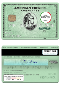 USA State Street Corporation bank AMEX green corporate card template in PSD format, fully editable USA State Street Corporation bank AMEX green corporate card template in PSD format, fully editable