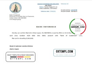 Guatemala Bank of Guatemala bank account closure reference letter template in Word and PDF format