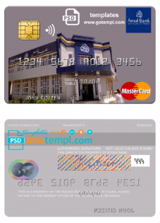 Somalia Amal Bank mastercard credit card template in PSD format