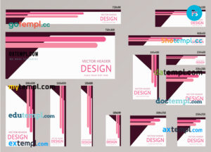 # commercial way editable banner template set of 13 PSD