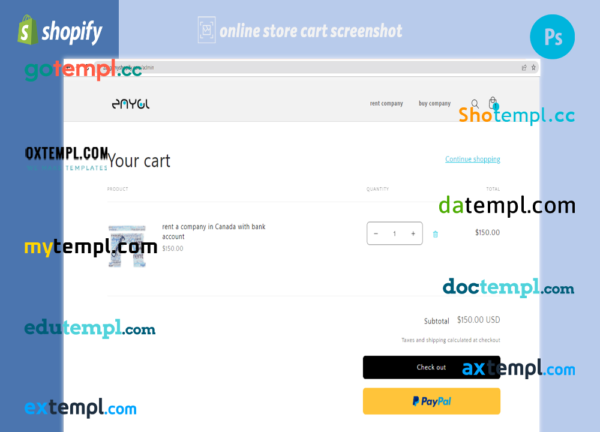 company renting fully ready online store Shopify hosted and products uploaded 30