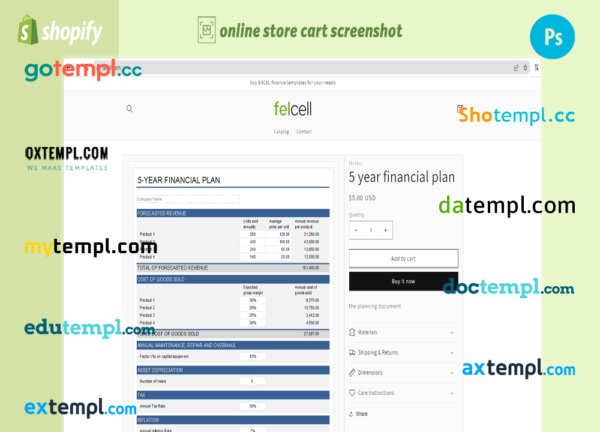 financial templates fully ready online store Shopify hosted and products uploaded 30