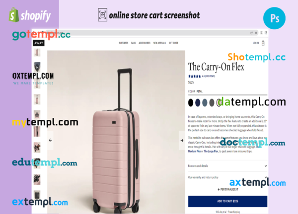 traveler’s suitcase completely ready online store Shopify hosted and products uploaded 30