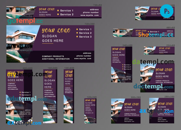 # property mover editable banner template set of 13 PSD
