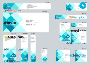 # cubistic editable banner template set of 13 PSD