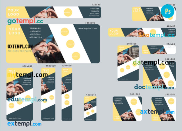 # positive load editable banner template set of 13 PSD