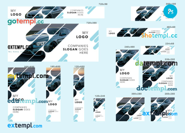 # pro car editable banner template set of 13 PSD