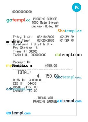 POST OFFICE LTD payment receipt PSD template
