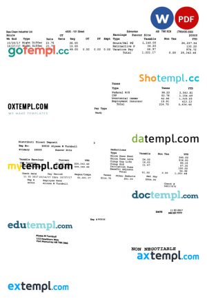 Freelance Service Invoice template in word and pdf format