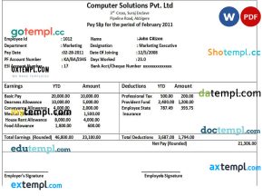 Australia Sydney water utility bill template, fully editable in Word and PDF format