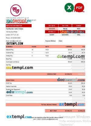 USA Black Tulip Studio invoice template in Word and PDF format, fully editable