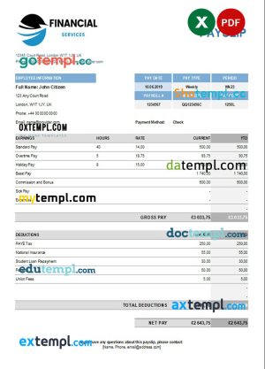 Performance Imports receipt PSD template