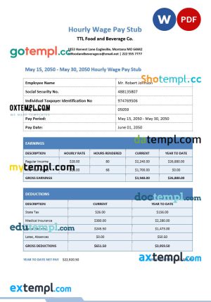 USA Grand Hotel invoice template in Word and PDF format, fully editable