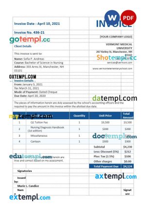 Egypt hotel booking confirmation Word and PDF template, 2 pages