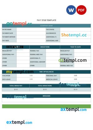 RUSSIAN payment check sample PSD template