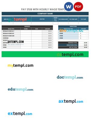 Chemical company payslip template in Excel and PDF formats
