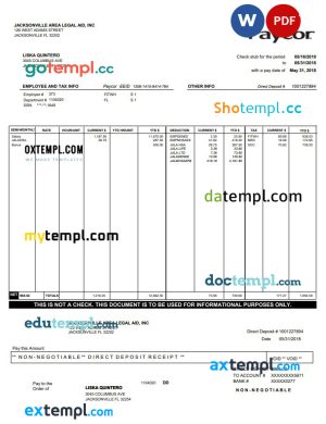USA Empire District Electric Company utility bill template in Word and PDF format (2 pages)