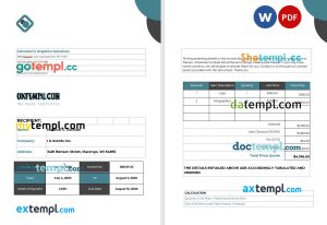 Self-Employed Invoice template in word and pdf format