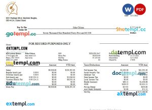 # first fine universal multipurpose utility bill template in Word format