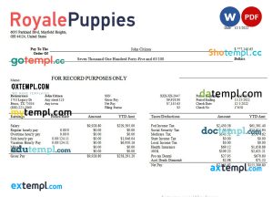 Sample University Invoice template in word and pdf format