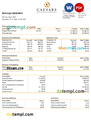 Burkina Faso Bank of Africa bank statement Excel and PDF template, fully editable (AutoSum)