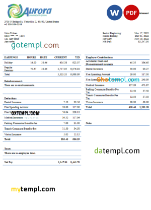 Sample Construction Invoice template in word and pdf format