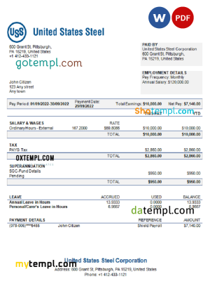 Cameroon UBA bank statement easy to fill template in Excel and PDF format