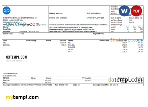 BTG Pactual Bank business checking account statement Word and PDF template