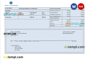 USA American Express invoice template in Word and PDF format, fully editable