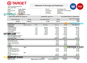 New Zealand Heartland bank statement template in Word and PDF format