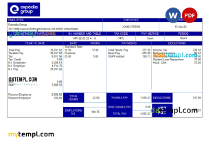 USA technologies company employee sheet template in Word and PDF format