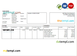 Togo Financial Bank statement template in Word and PDF format