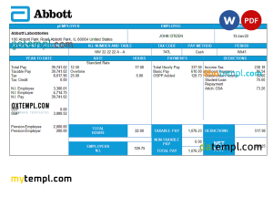 USA Grand Hotel invoice template in Word and PDF format, fully editable