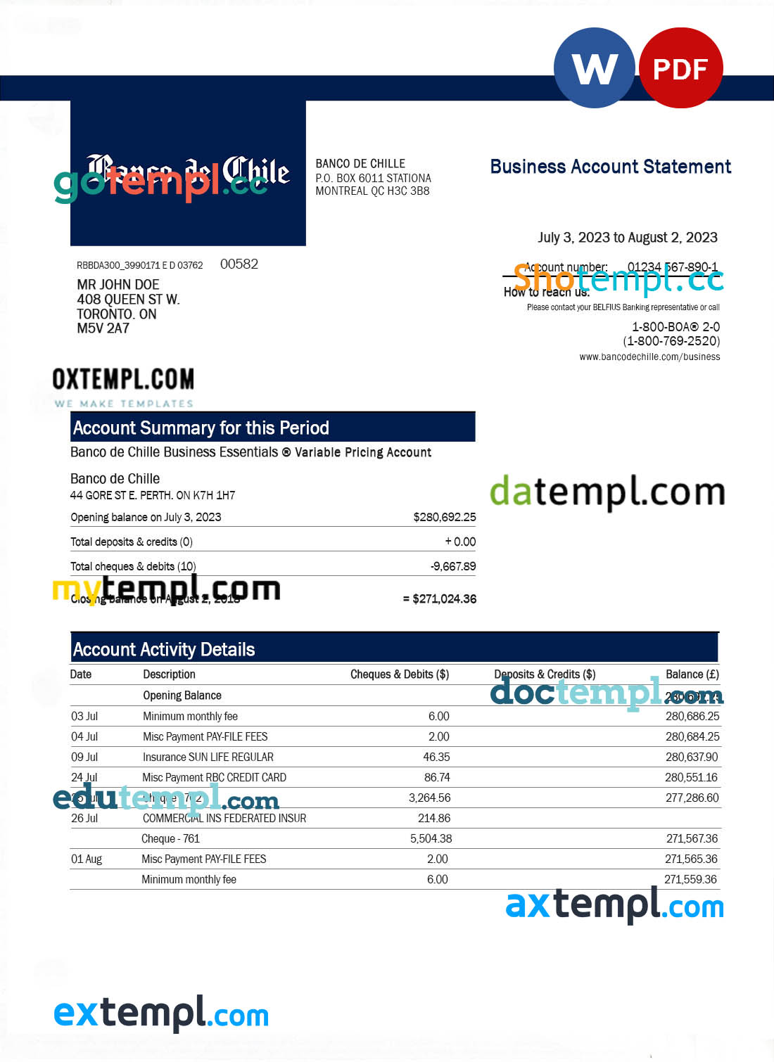 ORLANDO HUB REAL ESTATE inc earnings statement template in PDF and Word format