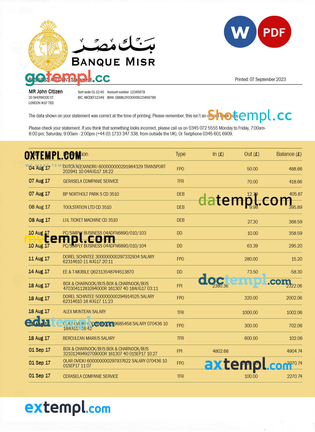 EYE OF THAI-GER payment receipt version 2 PSD template