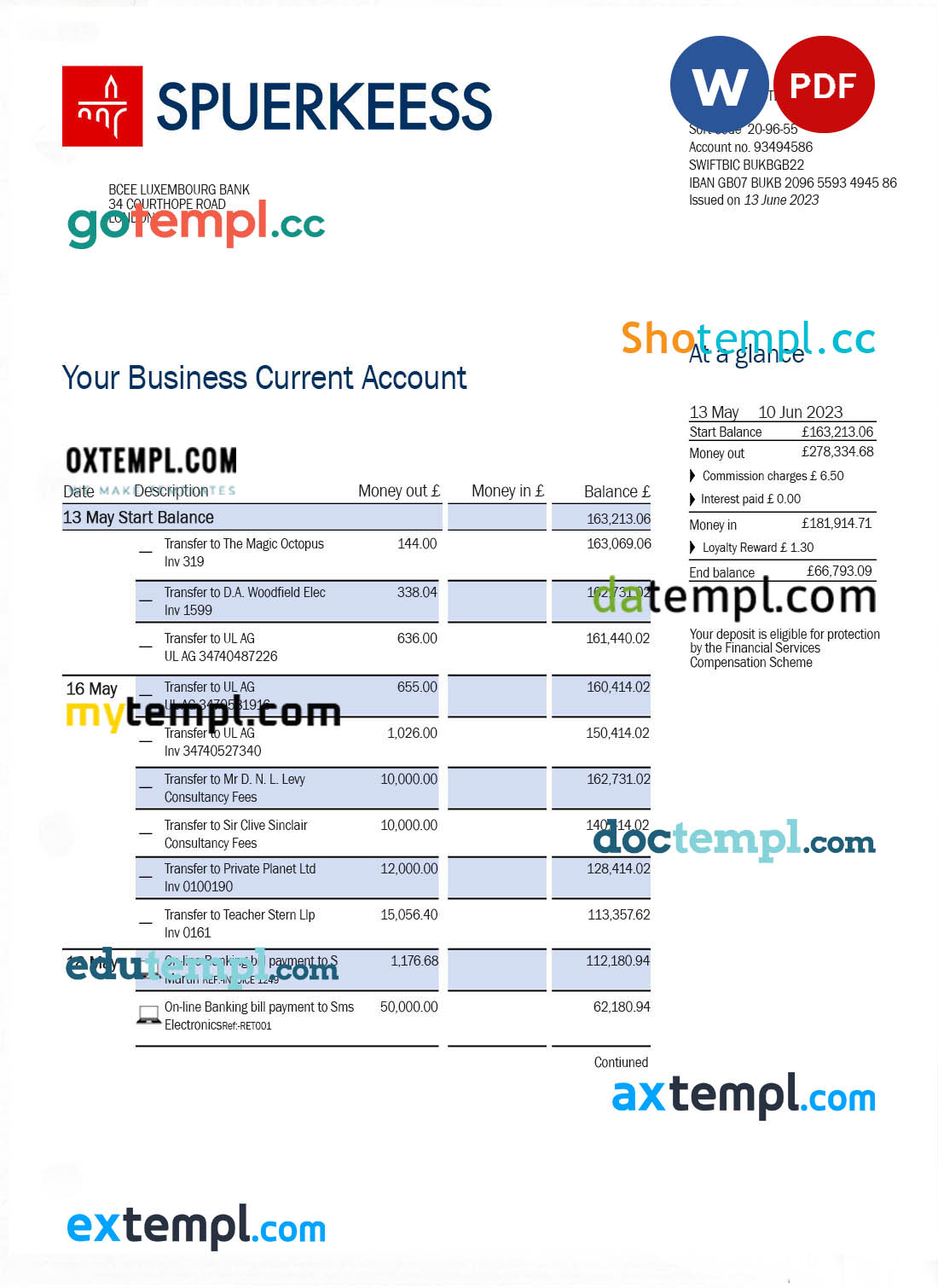 Free University Invoice Format template in word and pdf format