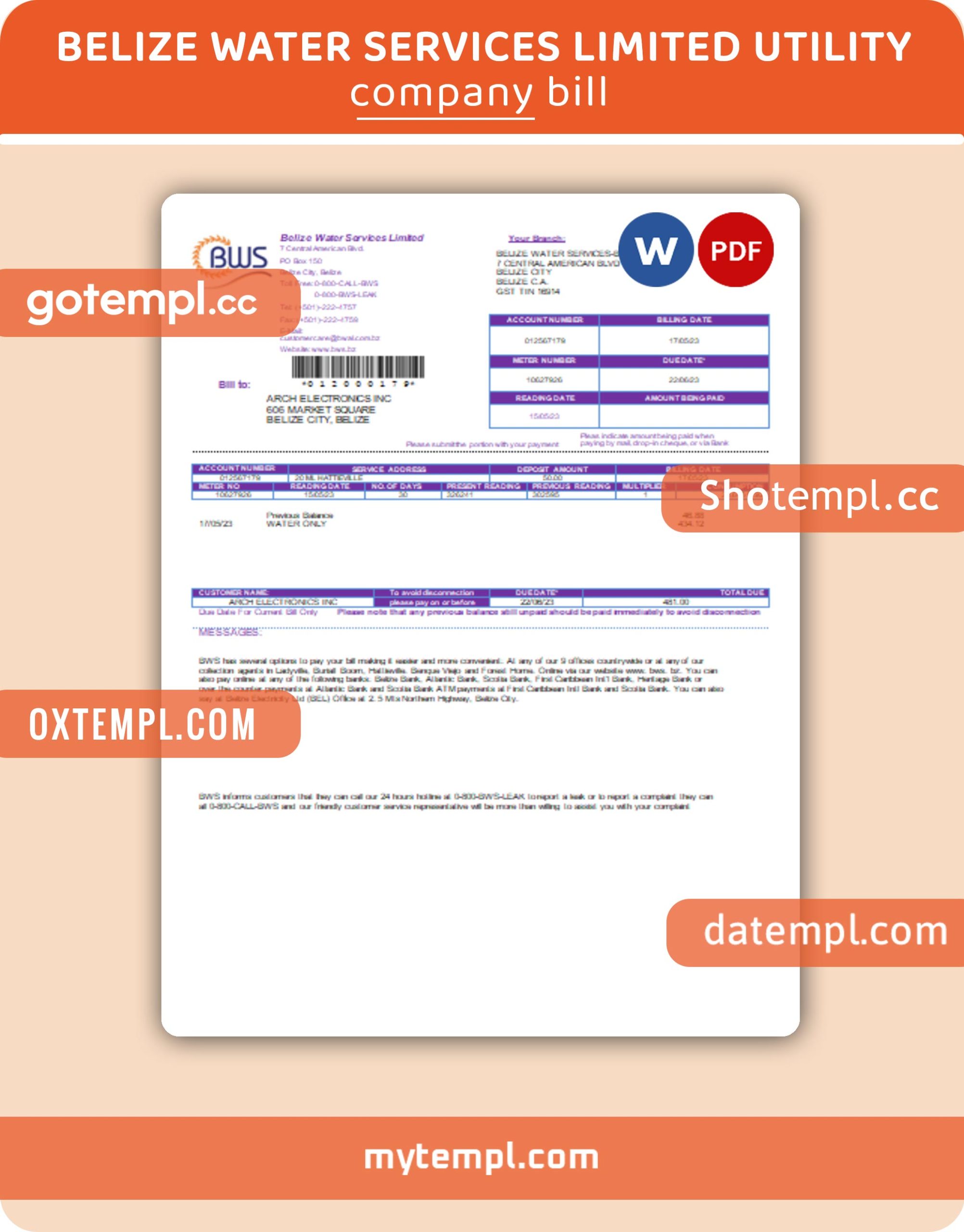 IT Services Invoice template in word and pdf format