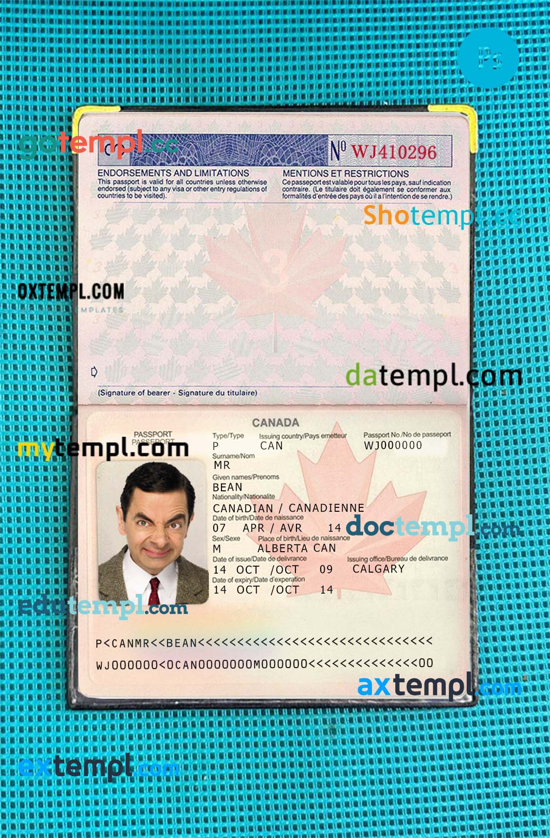 USA Popular, Inc. Bank visa card template in PSD format