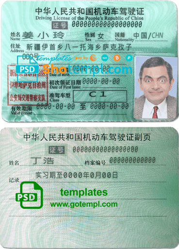 China DL template in PSD format, fully editable