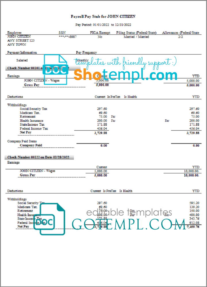 # smart router pay stub template in Word and PDF format