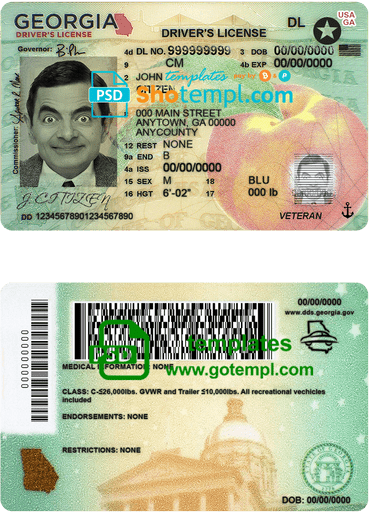 Romania driving license template in PSD format