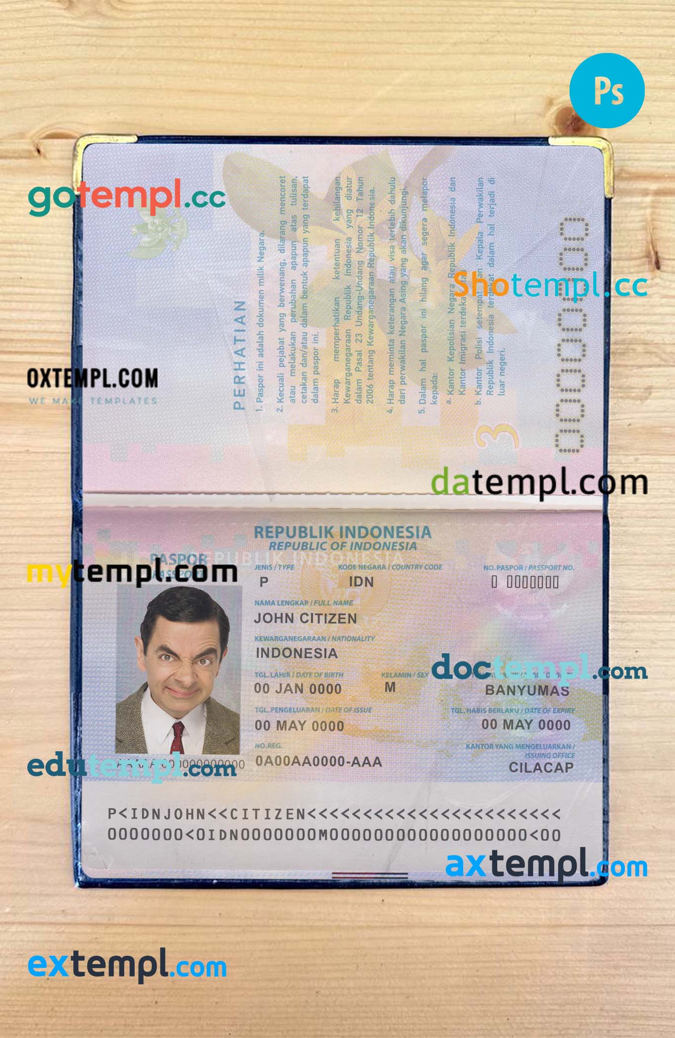 Dominica passport template in PSD format, 2021-present