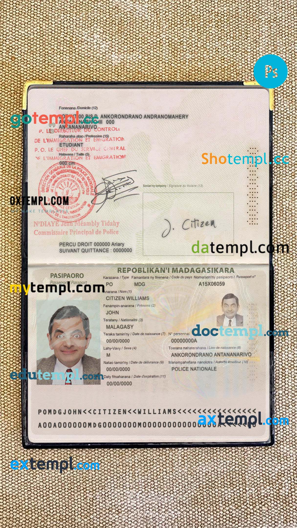 Oman bank Nizwa mastercard, fully editable template in PSD format