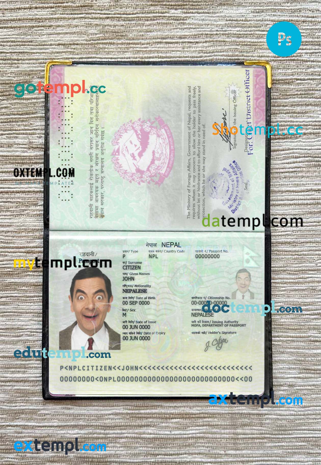 Cote D'ivoire ID card editable PSDs, scan and photo-realistic snapshot, 2 in 1