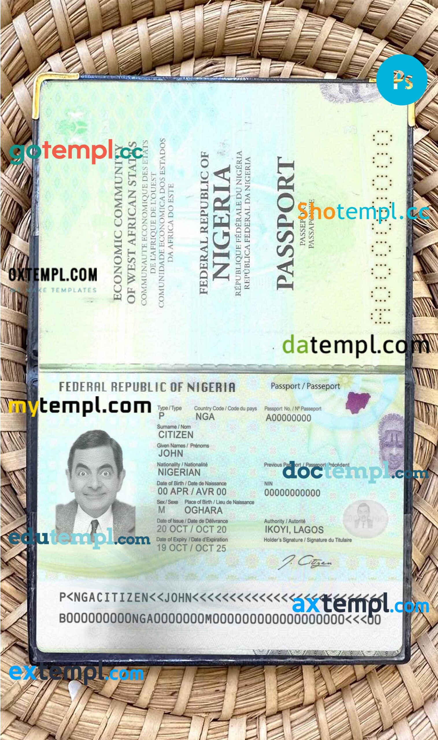 Sri Lanka Amana bank visa signature card, fully editable template in PSD format